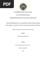 Estado de Salud Bucodental de Niños Con Discapacidad Del Instituto de Educacion Especial Del Norte (IEEN) y Su Asociacion Con El Nivel de Conocimiento de Los Padres Sobre Salud Oral.