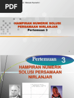 Hampiran Numerik Solusi Persamaan Nirlanjar: Pertemuan 3