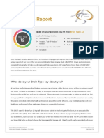 Brain Type Report: Based On Your Answers You Fit Into