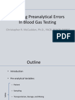 Reducing Preanalytical Errors in Blood Gas Testing: Christopher R. Mccudden, PH.D., Facb, Fcacb, Dabcc