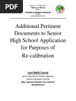 Additional Pertinent Documents To Senior High School Application For Purpose of Re