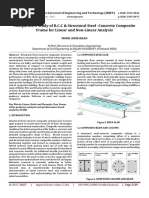 Comparative Study of R.C.C & Structural Steel - Concrete Composite Frame For Linear and Non-Linear Analysis