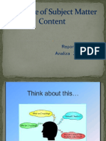 Structure of Subject Matter Content Principles of Teaching