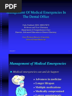 Management of Medical Emergencies in The Dental Office