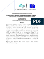 Factores Críticos de Éxito en Las Iniciativas Institucionales de Elearning