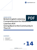 British English Listening Comprehension For Advanced Learners #14 Giving Back To The Community in The U.K