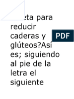 Dieta para Reducir Caderas y Glúteos