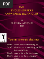 PMR English Papers Answering Techniques: BY Nurulhana Hussain 2008