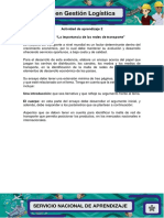 Evidencia 1 Ensayo La Importancia de Las Redes de Transporte