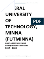 FUTMINNA Post-UTME Practice Questions