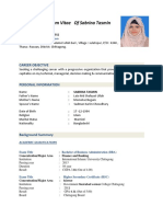 Sabrina Tasmin IIUC BBA Finance & Banking BBA CV Upload