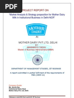 Mother Dairy Summer Training Report