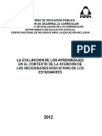 Sistema de Evaluación de Los Aprendizajes para Estudiantes Especiales en Costa Rica