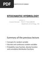 Stochastic Hydrology: Indian Institute of Science