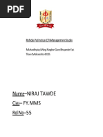 Name-Niraj Tawde Class - FY - MMS Roll No-55: Rohidas Patil Institute of Management Studies