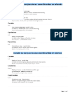 Listado de Conjunciones Coordinantes en Alemán