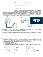 1 Lista - MECANICA DOS FLUIDOS