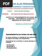 Cap - Iv. Requerimientos de Caudal en Una Mina - Instrumentos Usados en Mensuras de Ventilacion