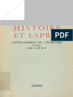 Henri de Lubac-Histoire Et Esprit - L'intelligence de L'écriture D'après Origène-Aubier (1981)