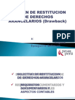 Diapositiva Beneficio Del Drawback o Restitucion de Derechos Arancelarios