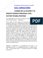 Las Condiciones de La Accion y El Nuevo Codigo Procesal Civil