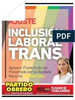 Proyecto de Ley de Inclusión Laboral Trans