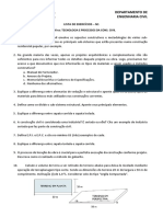 Lista de Exercicios N 01 - Tecnologia e Processos Da Construcao Civil