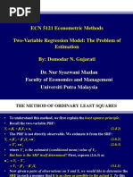 ECN 5121 Econometric Methods Two-Variable Regression Model: The Problem of Estimation By: Domodar N. Gujarati