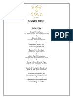 R&G Dinner Menu