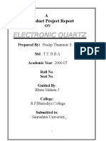 A Product Project Report: Prepared by