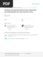 Normas de Bioseguridad Del Personal de Enfermeria