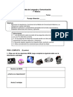 Prueba de Lenguaje y Comunicación