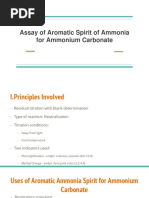 Assay of Aromatic Spirit of Ammonia For Ammonium Carbonate