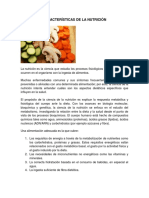 Características de La Nutrición