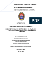 Busqueda y Analisis de Problemas de Aplicacion Del Curso de Matematica III A La Ingenieria Ambiental