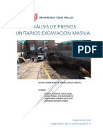 ANÁLISIS DE PRECIOS UNITARIOS EXCAVACIONES MASIVAS Terminado