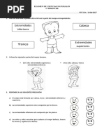 Examen de Ciencias Naturales para Primero