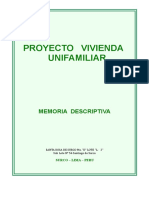 Proyecto Vivienda Unifamiliar Memoria de Surco - Velasquez