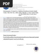 Determinants of Under-Five Childhood Diarrhea in Kotebe Health Center, Yeka Sub City, Addis Ababa, Ethiopia: A Case Control Study