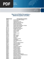 New List of Skilled Occupations - Skilled Occupation List (SOL)