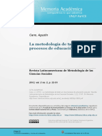 Agustin Cano - La Metodologia de Taller en Los Procesos de Educacion Popular PDF