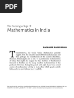 The Coming of Age of in Mathematics in India Raghavan Narasimhan Bhavana Vol 1 Issue 1 Jan 2017