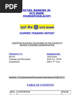 Retail Banking in Uco Bank Dharamshala (HP) : Summer Training Report