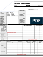 Personal Data Sheet: Q Q Q Q Q Q