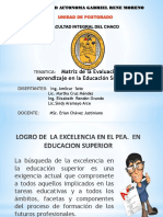 Matriz de Evaluacion Del Aprendizaje