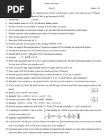 Maths Test Paper