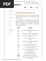 Control Tutorials For MATLAB and Simulink - Index - MATLAB Commands List