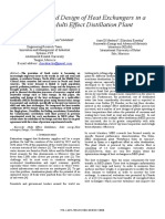 Modeling and Design of Heat Exchangers in A Solar-Multi Effect Distillation Plant