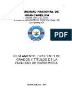 Reglamento Específico de Grados y Titulos de La Facultad de Enfermería Vigente