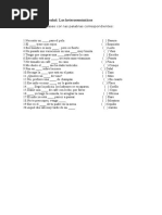 Ejercicios de Español - Heterosemantico